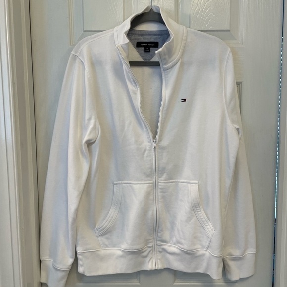 White Tommy Hilfiger Zip up new w/out tags. Size M - Picture 1 of 10